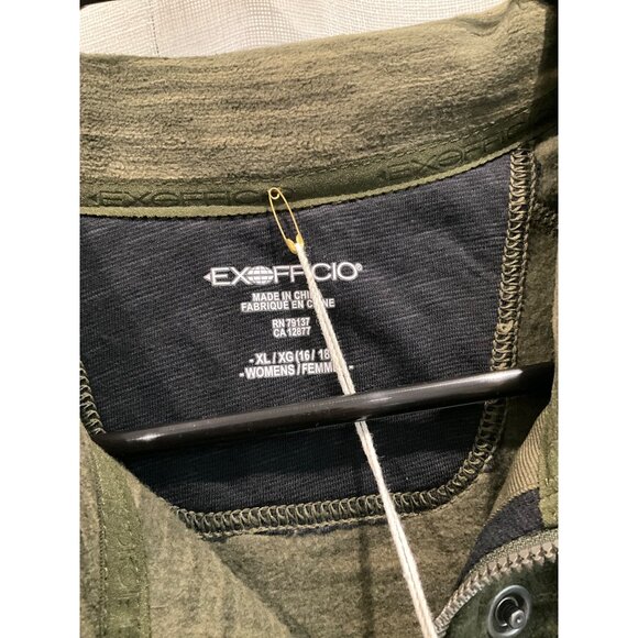 EXOFFICIO XL Calluna Vest Olive Space Dye Plush Fleece Wicking NWT $80 - Picture 5 of 5